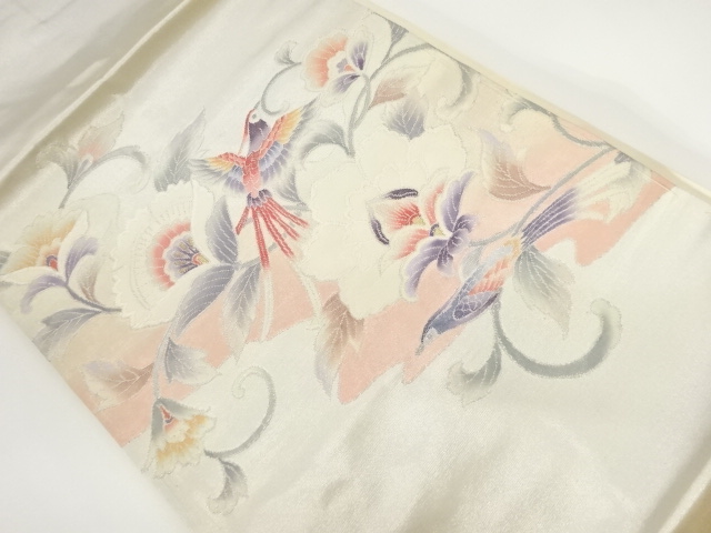 花鳥模様織出し名古屋帯